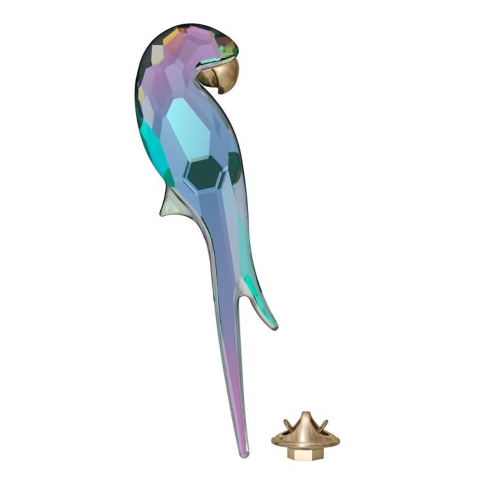Swarovski Crystal Jungle Beats Parrot Magnet Green  LARGE   New In Box